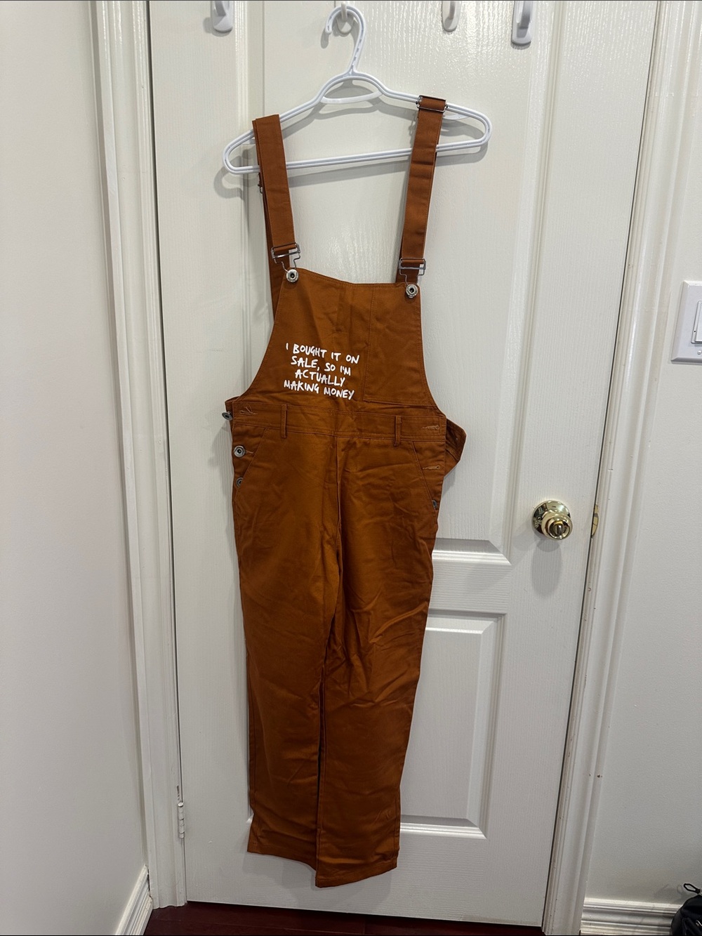 Women’s Rust Brown Cotton Overalls - Casual Jumpsuit